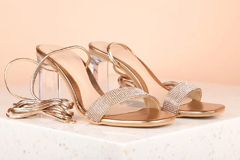 Trendy Athletic Sneakers Women Rose Gold Block Peep Toes Heels