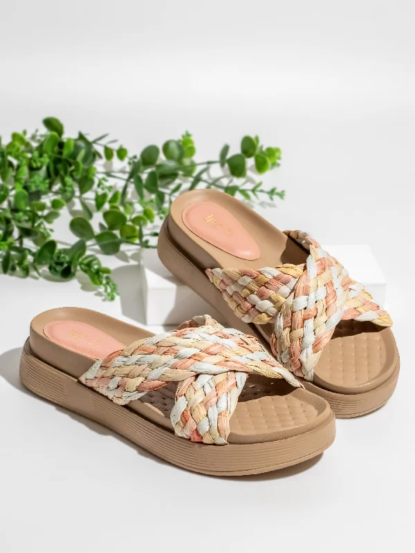 Shockproof Running Sneakers Womens Peach Casual Printed Open toe Sandals
