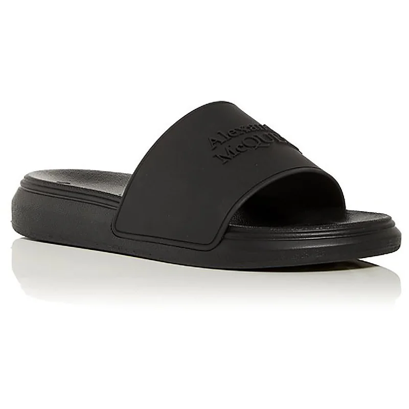 Minimalist Casual Sneakers Alexander McQueen Womens Slide On Flat Slide Sandals