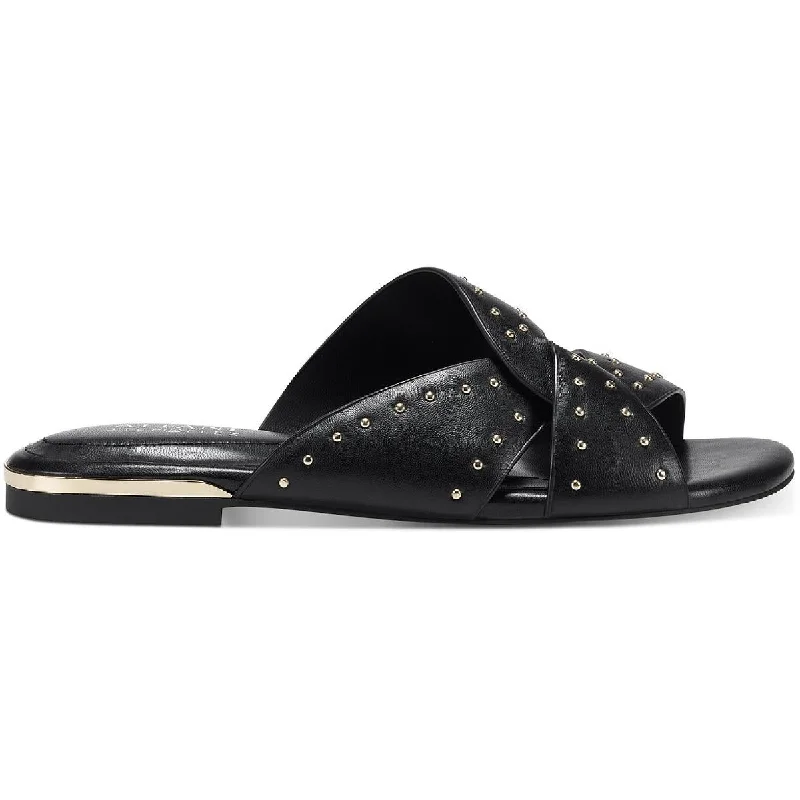 Comfy All-Season Shoes Alfani Womens Leather Studded Flip-Flops