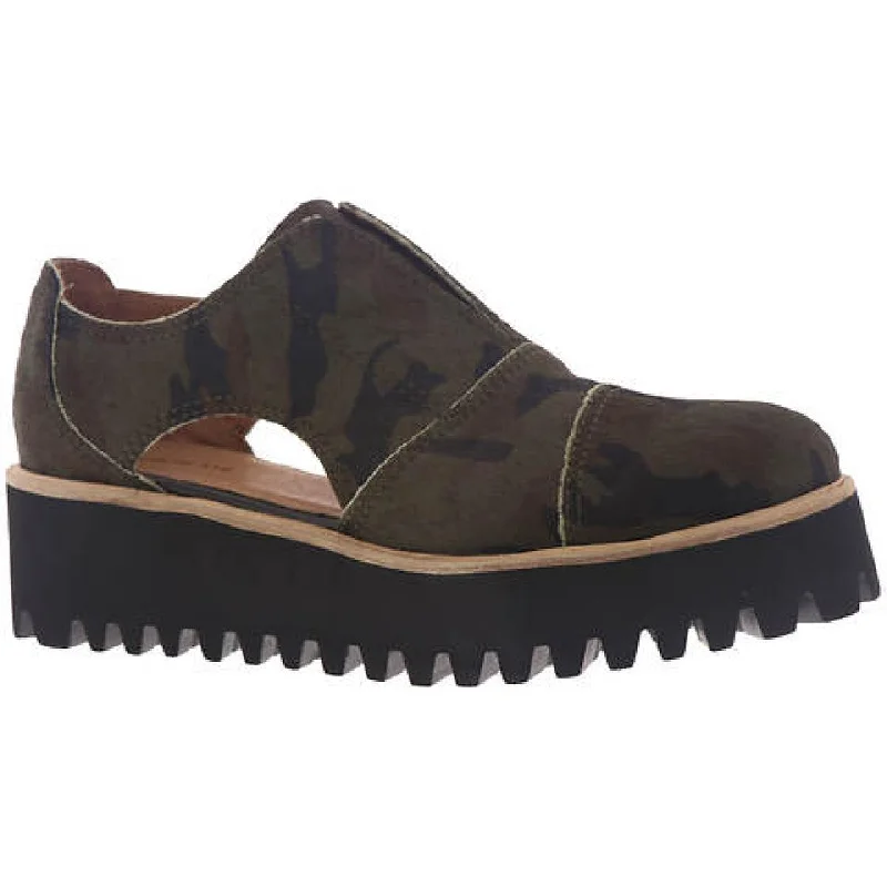 Ergonomic Casual Sneakers All Black Womens Cutout Cowman Flatform Calf Hair Laser Cut Flatform Shoes