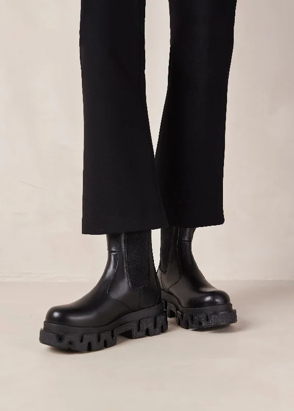 Breathable Lightweight Shoes Anastasia Black Leather Ankle Boots