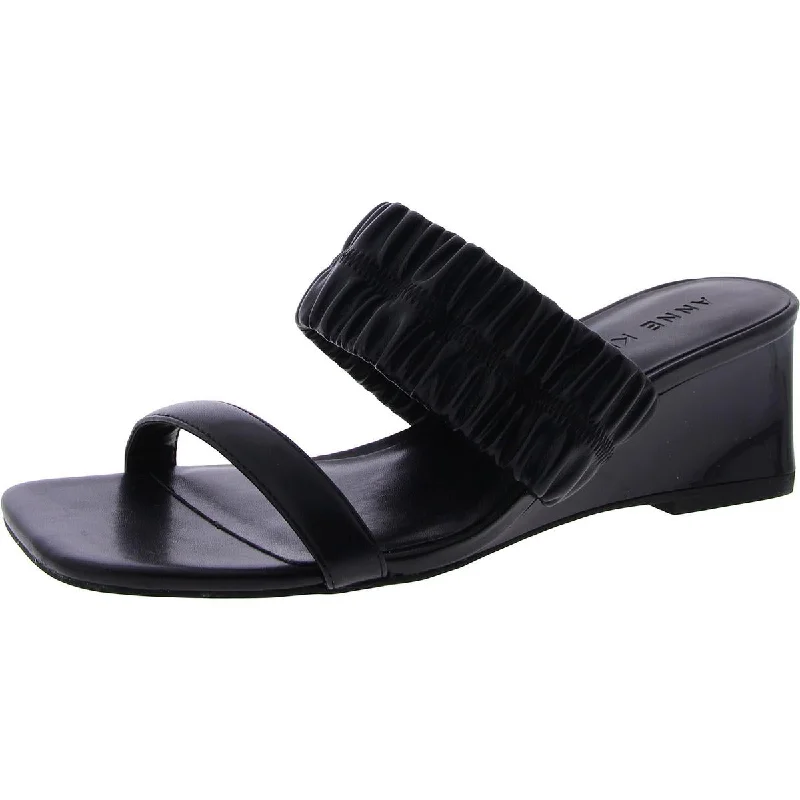 Ultra-Light Casual Shoes Anne Klein Womens Double Strap Open Toe Wedge Sandals