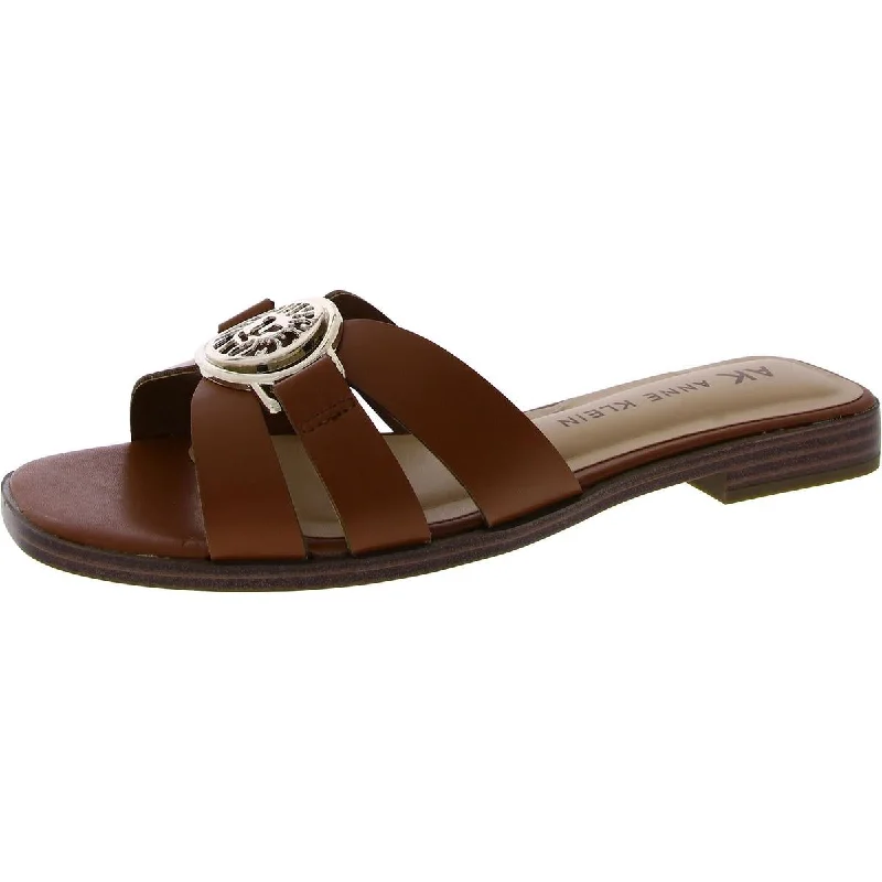 Lightweight Everyday Sneakers Anne Klein Womens Faux Leather Embellished Slide Sandals