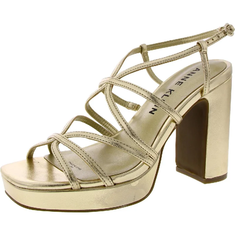 Plush Cushion Sneakers Anne Klein Womens Faux Leather Square Toe Block Heel