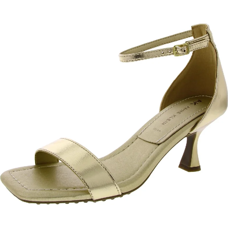 Shock Absorbing Sneakers Anne Klein Womens Faux Leather Square Toe Heels
