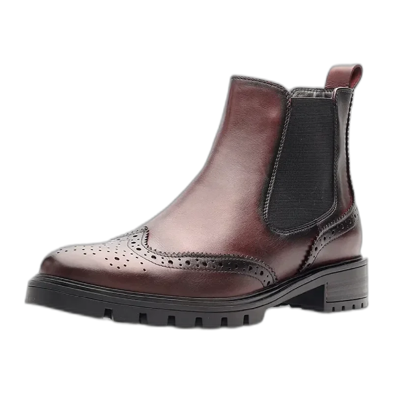Shock Absorbing Sneakers Tulip Brogue Chelsea Ankle Boot