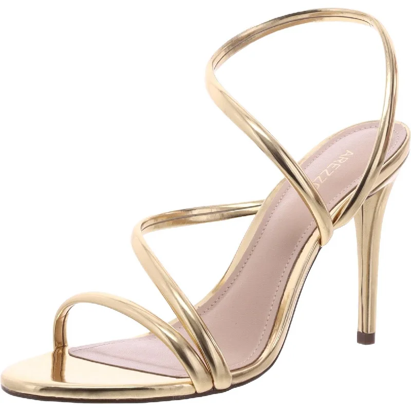 Flexible Everyday Sneakers Arezzo Womens Sandalia Salto Alto Metallic Dressy Strappy Sandals