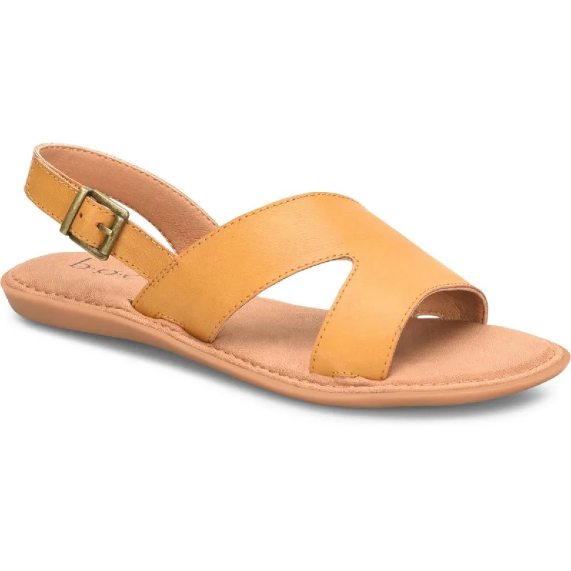 Cozy Memory Foam Shoes B.O.C. Womens MIlania Faux Leather Flat Ankle Strap