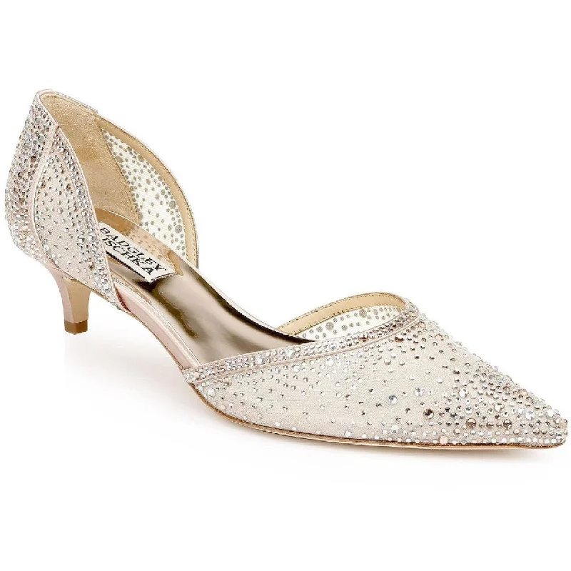 Sporty Travel Sneakers Badgley Mischka Womens Madelyn Slip On Dressy Kitten Heels