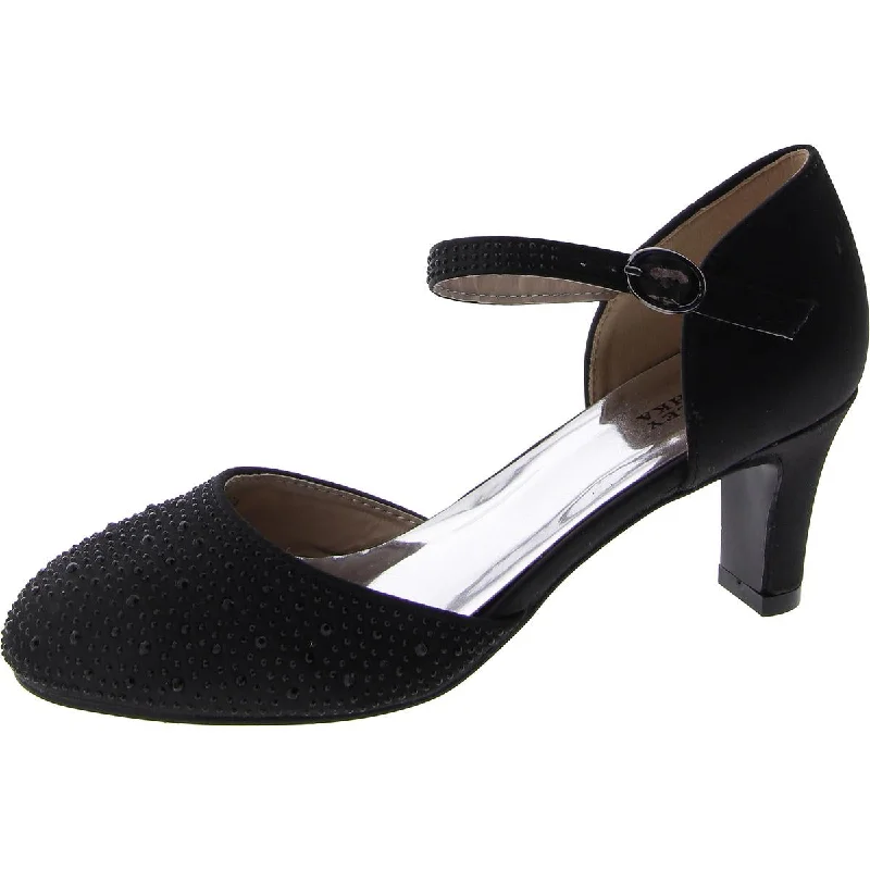 Ultra-Soft Sport Shoes Badgley Mischka Womens Satin Embellished Ankle Strap
