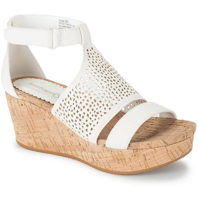 Cushioned Everyday Sneakers Baretraps Womens Raisie Faux Leather Ankle Strap Wedge Sandals