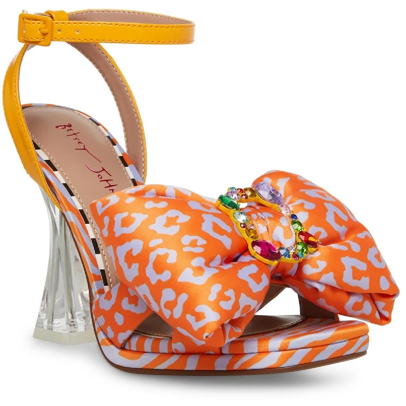 Fashion Running Shoes Betsey Johnson Womens Pollie Embellished Animal Print Heels