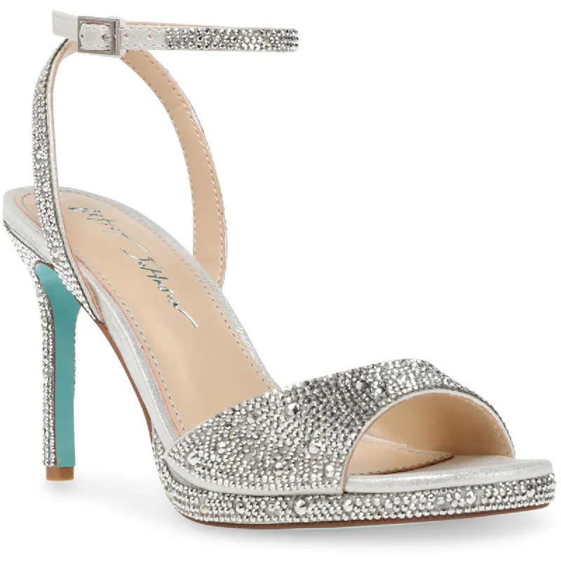 Flexible Sport Sneakers Betsey Johnson Womens Suni Sparkle Ankle Strap Heels