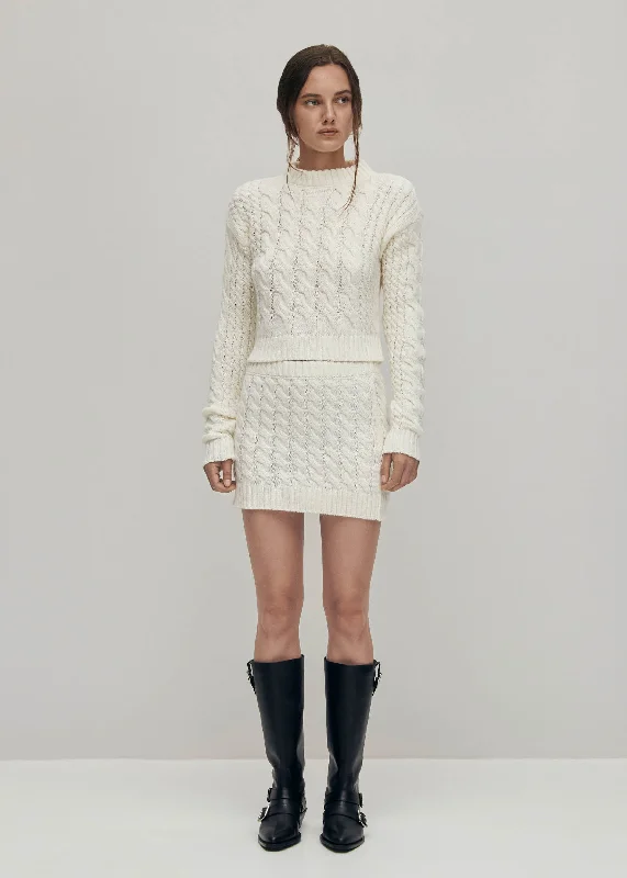 Chic Mesh Sneakers Blake White Tricot Skirt