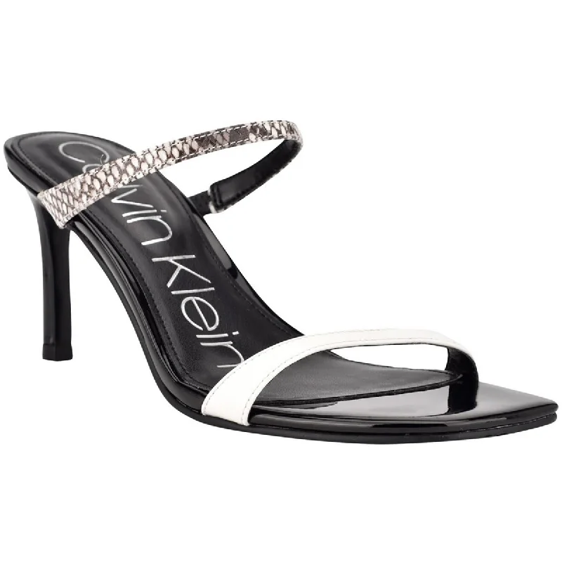 Budget Walking Shoes Calvin Klein Womens Halena 2 Patent Slide Sandals