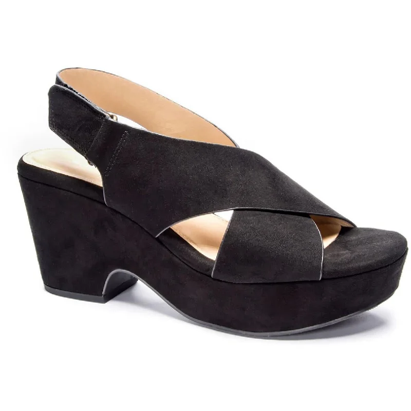 Lightweight Fashion Shoes CL by Laundry Womens Capital Faux Suede Block Heel Slingback Sandals