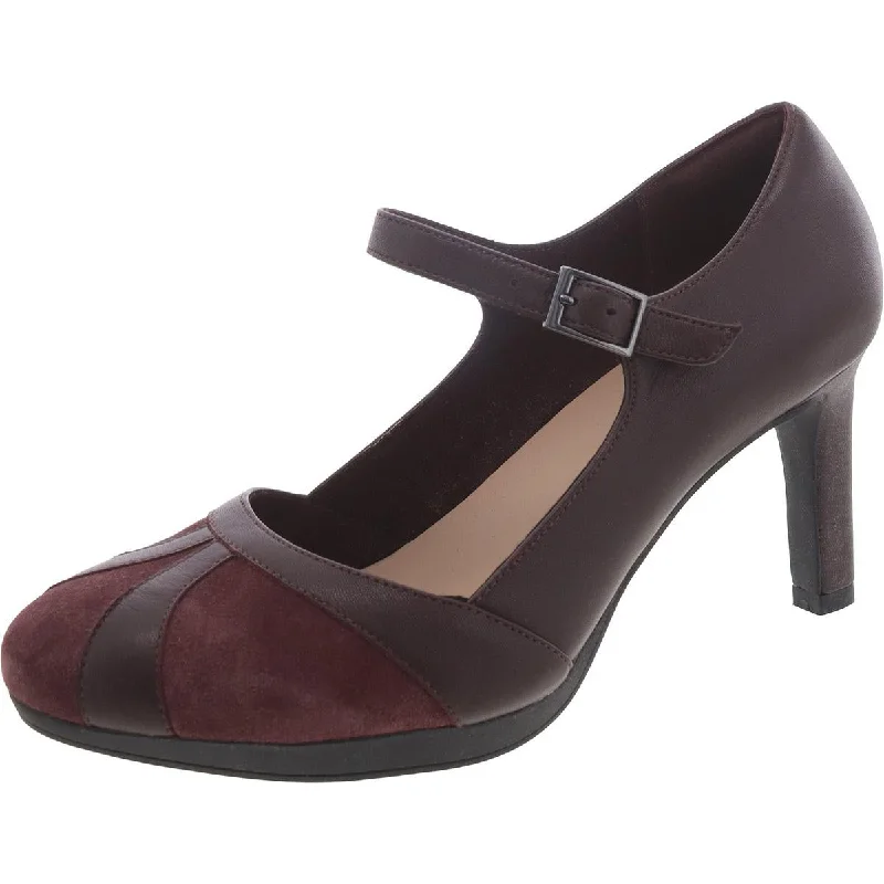 Lightweight Mesh Running Shoes Clarks Womens Ambyr Light Mixed Media Round Toe Mary Jane Heels