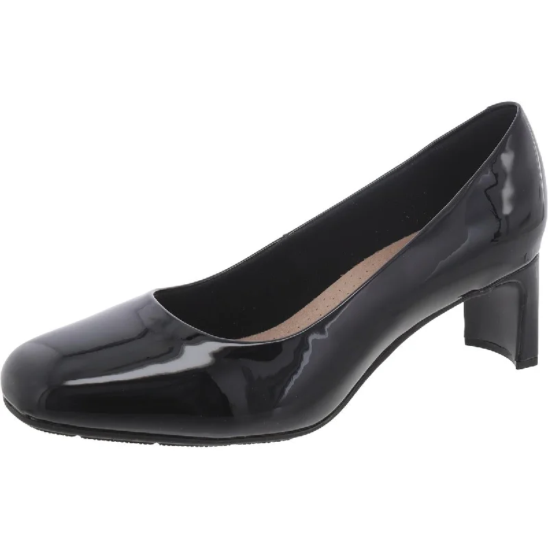 Classic Running Shoes Clarks Womens KYNDALL IRIS Patent Leather Square Toe Pumps