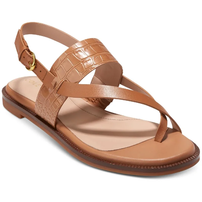 Flexible Everyday Sneakers Cole Haan Womens Leather Criss-Cross Slingback Sandals