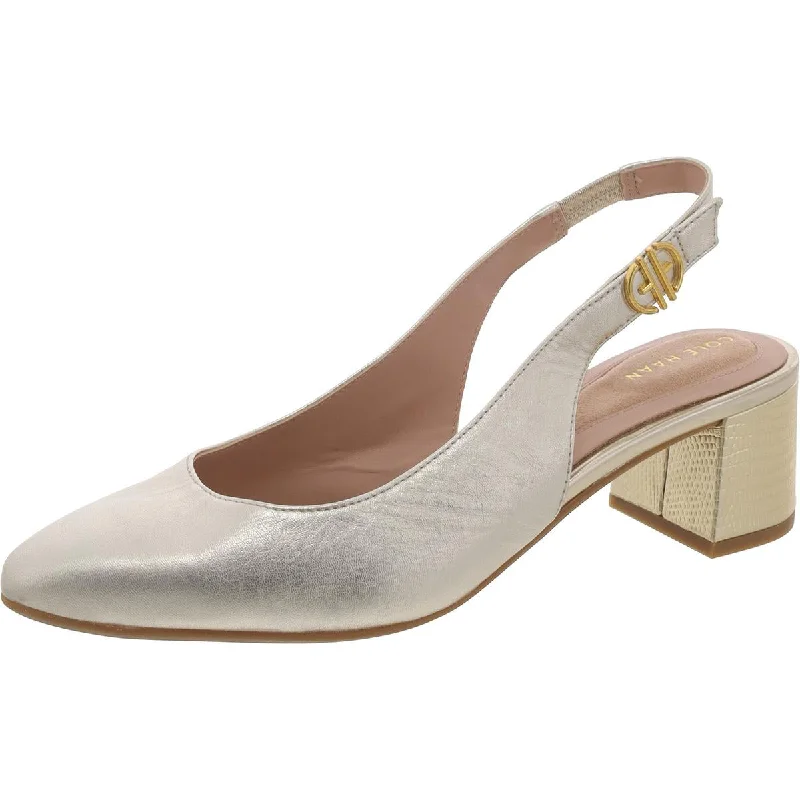 Minimalist Casual Sneakers Cole Haan Womens Leather Metallic Slingback Heels