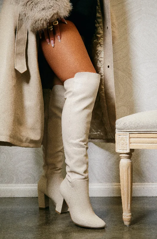 Lightweight Cushion Sneakers Colette Block Heel Boots - Ivory