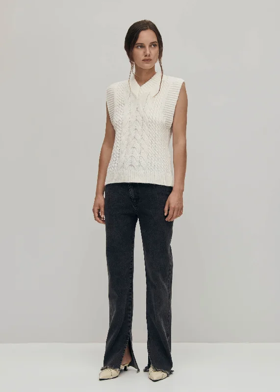 Soft Leather Shoes Cosy White Tricot Vest