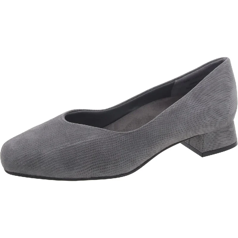 All-Day Cushioned Shoes David Tate Womens Faux Suede Printed Kitten Heels