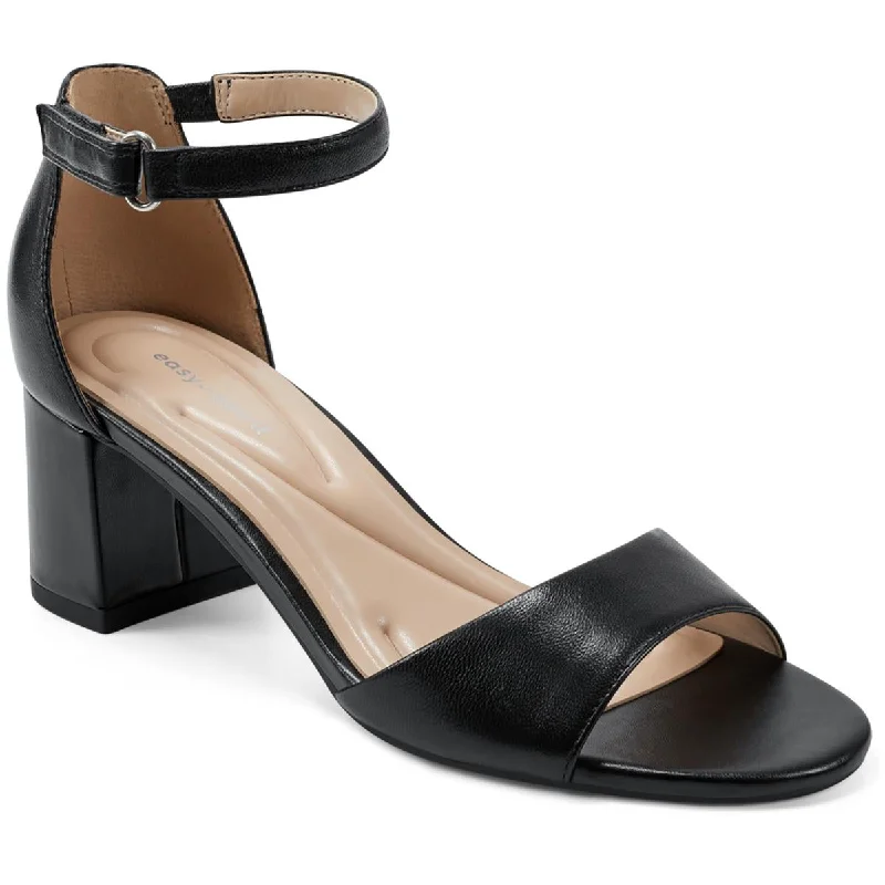 Non-Slip Walking Shoes Easy Spirit Womens DAVEN Leather Open Toe Pumps