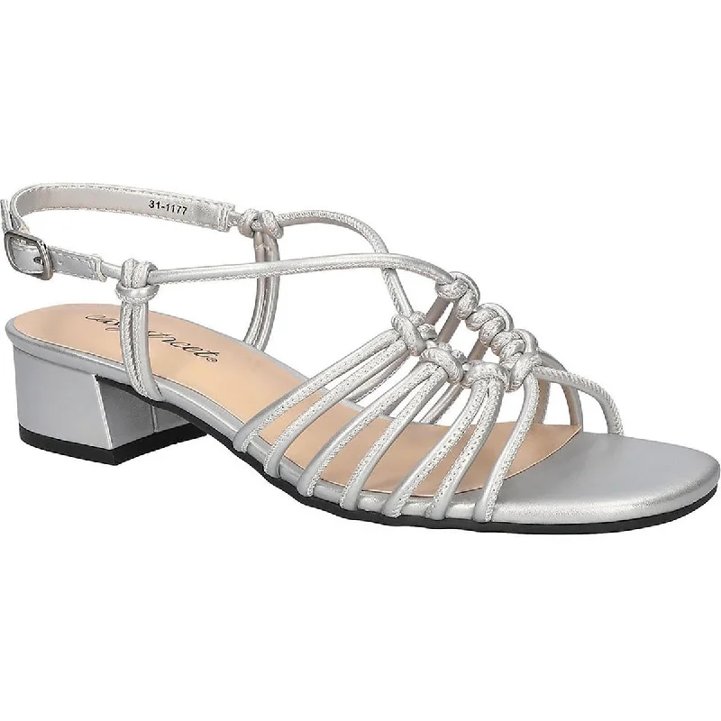 All-Day Running Shoes Easy Street Womens SICILIA Square toe Buckle strap Block Heel