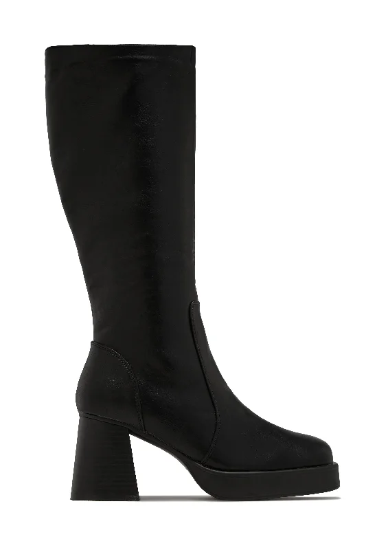 Sporty Breathable Sneakers Eva Platform Block Heel Boots - Black