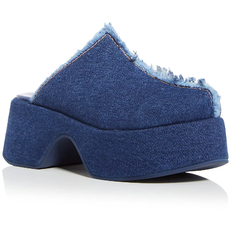 Modern Loafers FARM Rio Womens Denim Slip On Mules