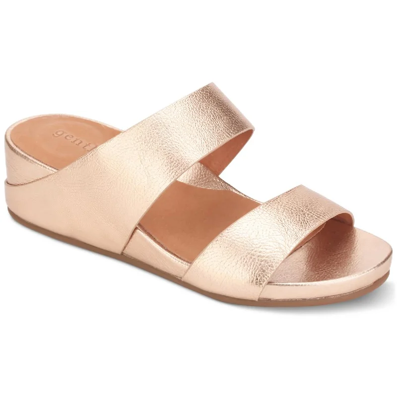 Trendy Athletic Sneakers Gentle Souls by Kenneth Cole Womens Gisele Two Strap Multi-layered Wedge Sandals
