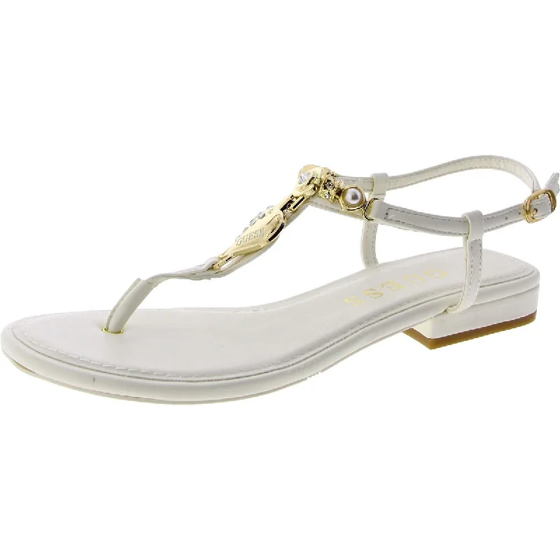 Ultra-Light Mesh Shoes Guess Womens JIARELLA Embellished Side Tie Thong Sandals