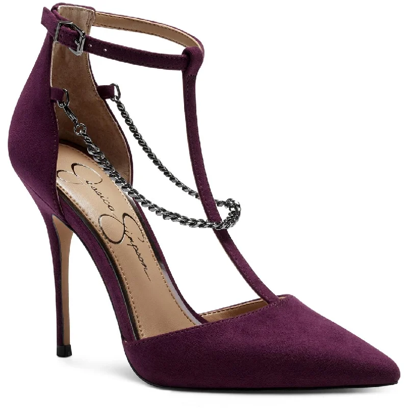 Comfy Running Shoes Jessica Simpson Womens Wintelle Chain T-Strap Heels