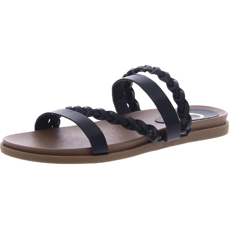All-Day Cushioned Shoes Journee Collection Womens Faux Leather Braided Slide Sandals