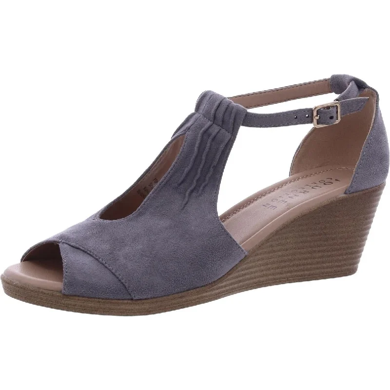 Cushioned Everyday Sneakers Journee Collection Womens Faux Suede Ankle Strap Platform Sandals