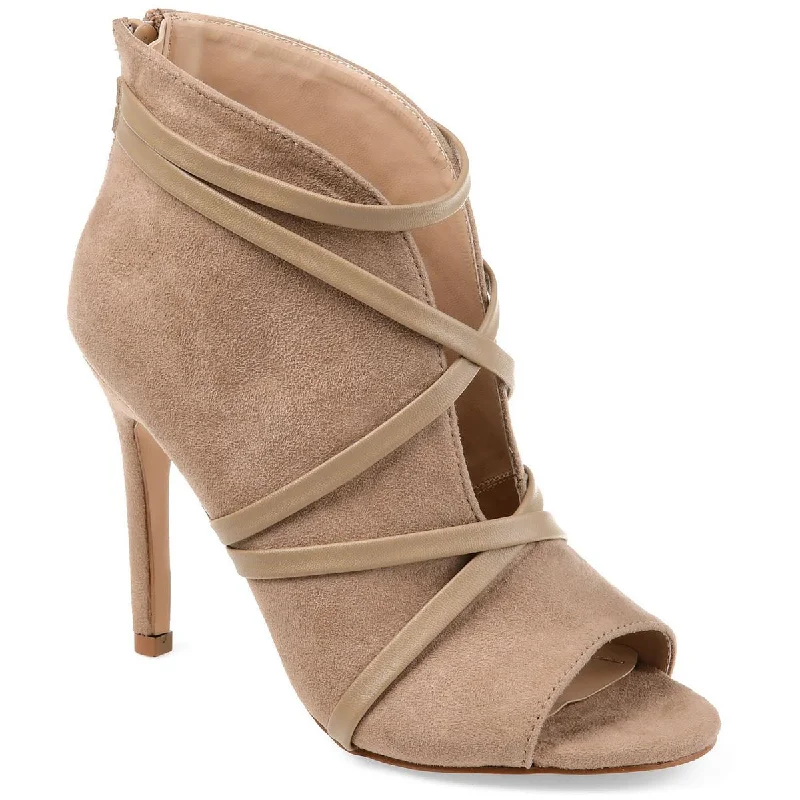 Shock Absorbing Sneakers Journee Collection Womens Faux Suede Open Toe Pumps