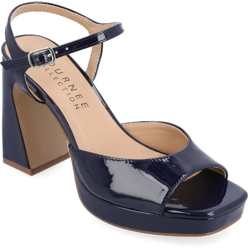 Fashionable Street Sneakers Journee Collection Womens Ziarre Patent Ankle Strap Platform Sandals