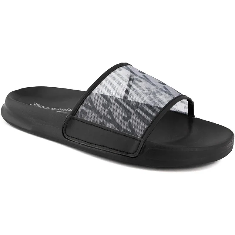 Sporty Travel Sneakers Juicy Couture Womens Wryter Solid Canvas Slide Sandals