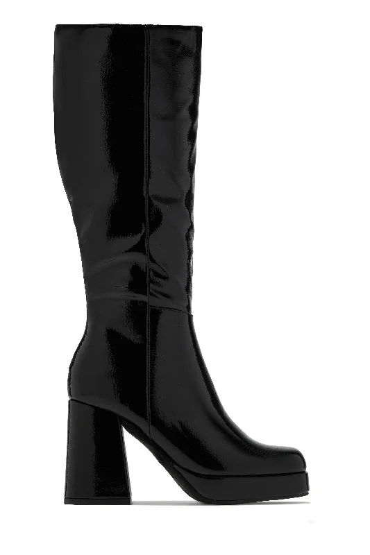 Everyday Sport Sneakers Kami Platform Block Heel Boots - Black