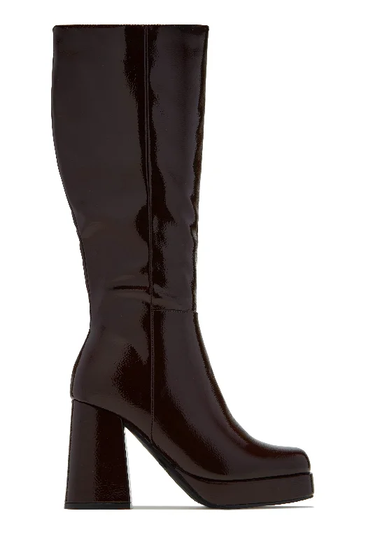 Everyday Sport Sneakers Kami Platform Block Heel Boots - Brown