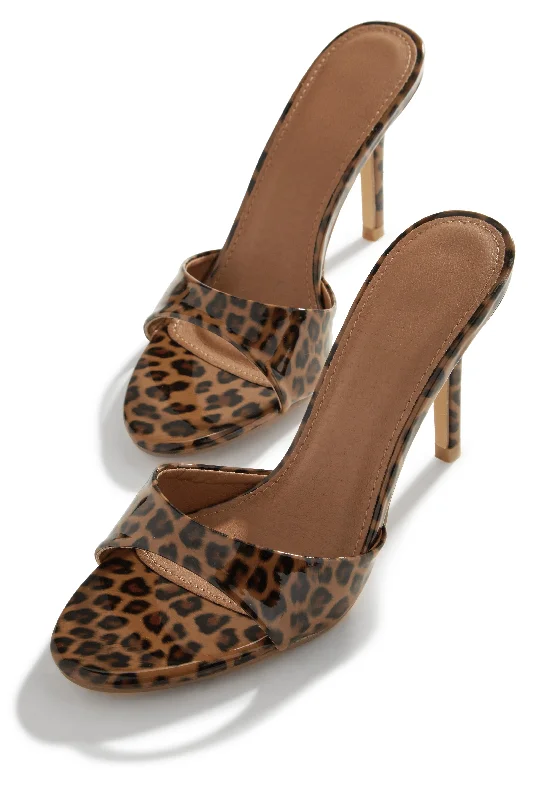 Sporty Slip-On Sneakers Kelia Mid Heel Mules - Leopard