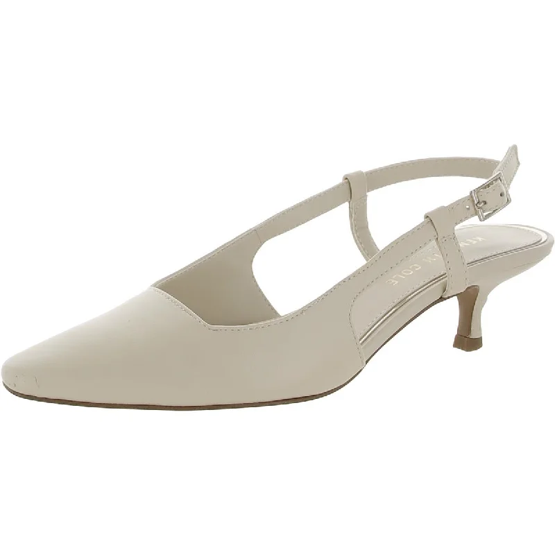 Ergonomic Casual Sneakers Kenneth Cole New York Womens Martha Leather Kitten Slingback Heels