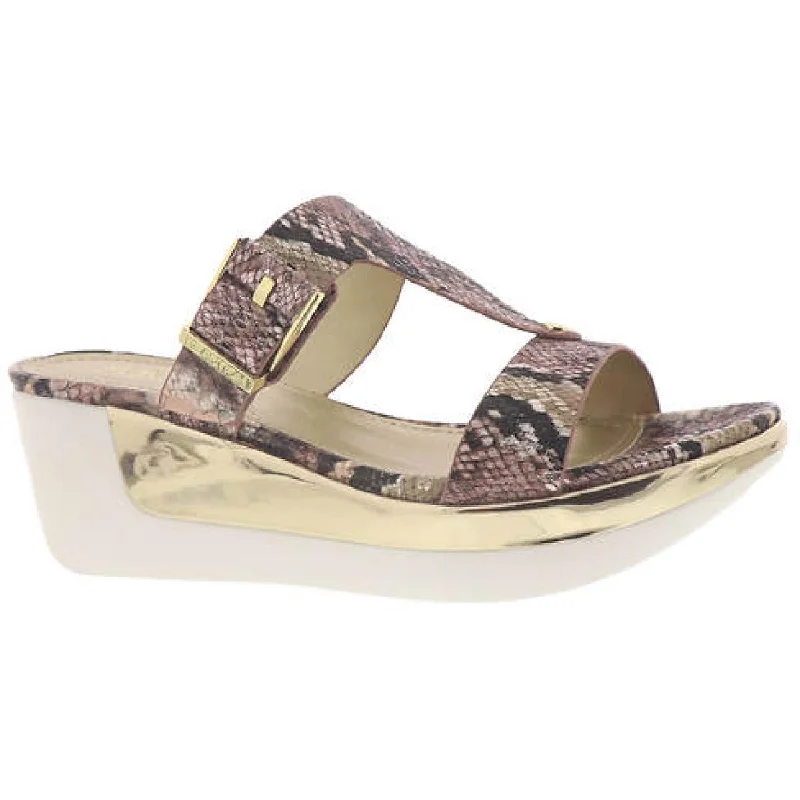 Simple Running Shoes Kenneth Cole Reaction Womens Pepea Buckle Faux Leather Open Toe Wedge Sandals
