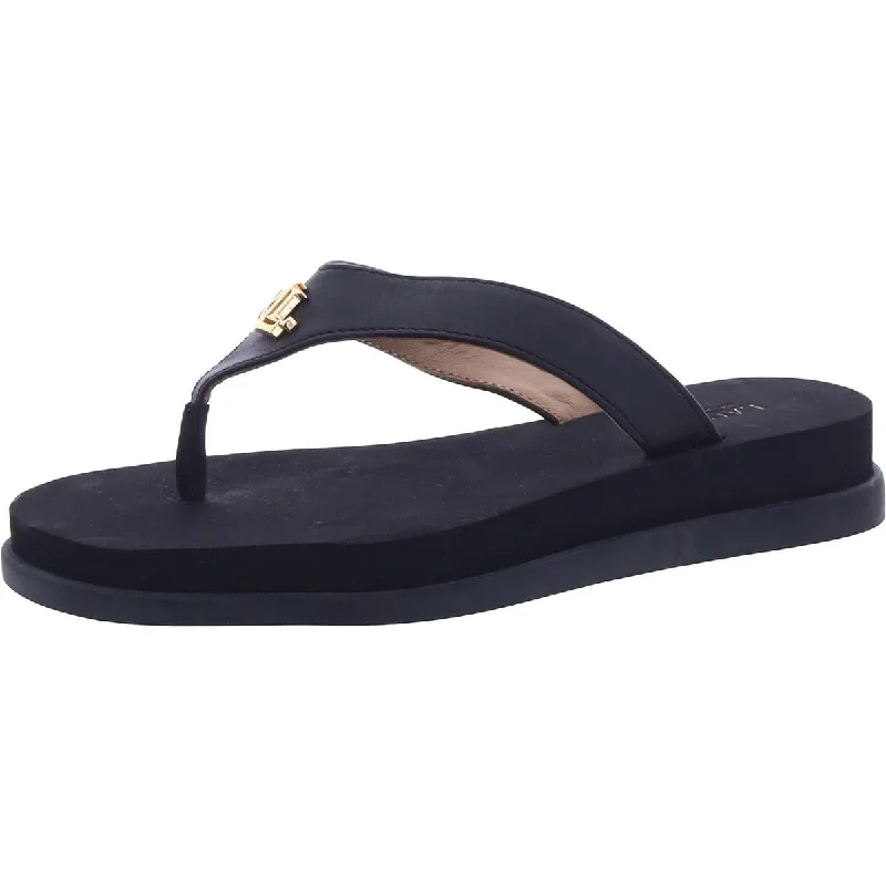 Sporty Casual Shoes Lauren Ralph Lauren Womens Regina Leather Slip On Flip-Flops