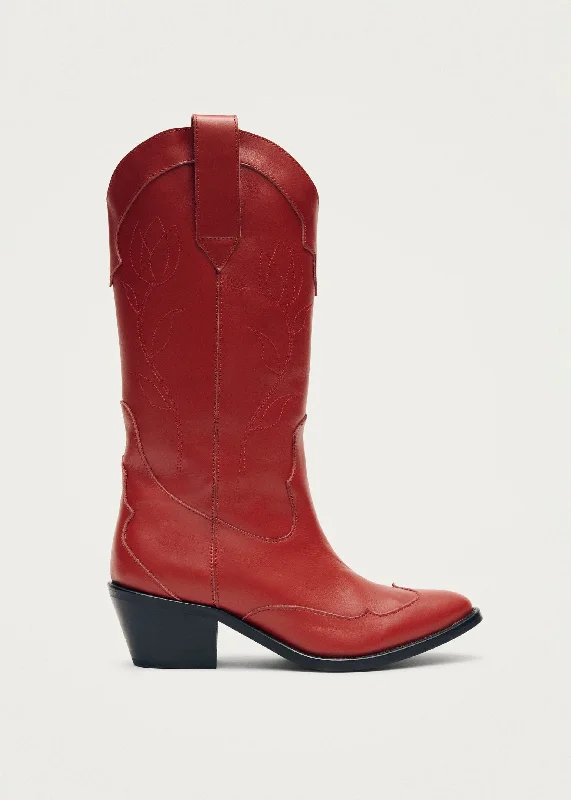 Cloud-Like Sneakers Liberty Red Leather Boots