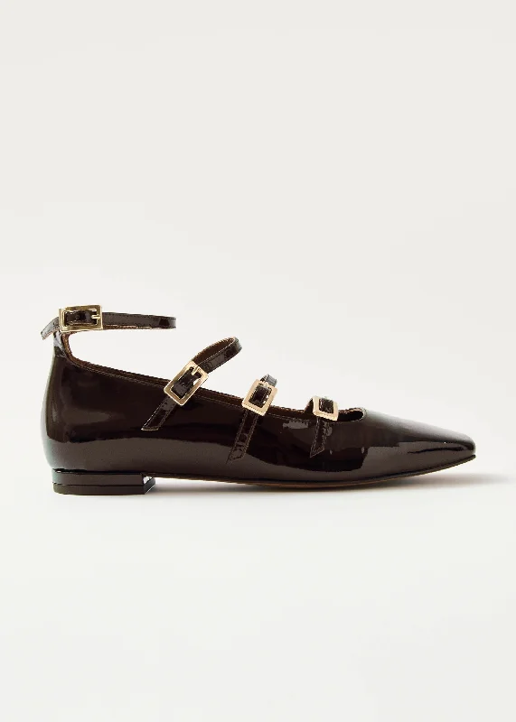 Sporty Breathable Sneakers Luke Onix Coffee Brown Leather Ballet Flats