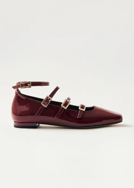 Breathable Stylish Sneakers Luke Onix Wine Burgundy Leather Ballet Flats
