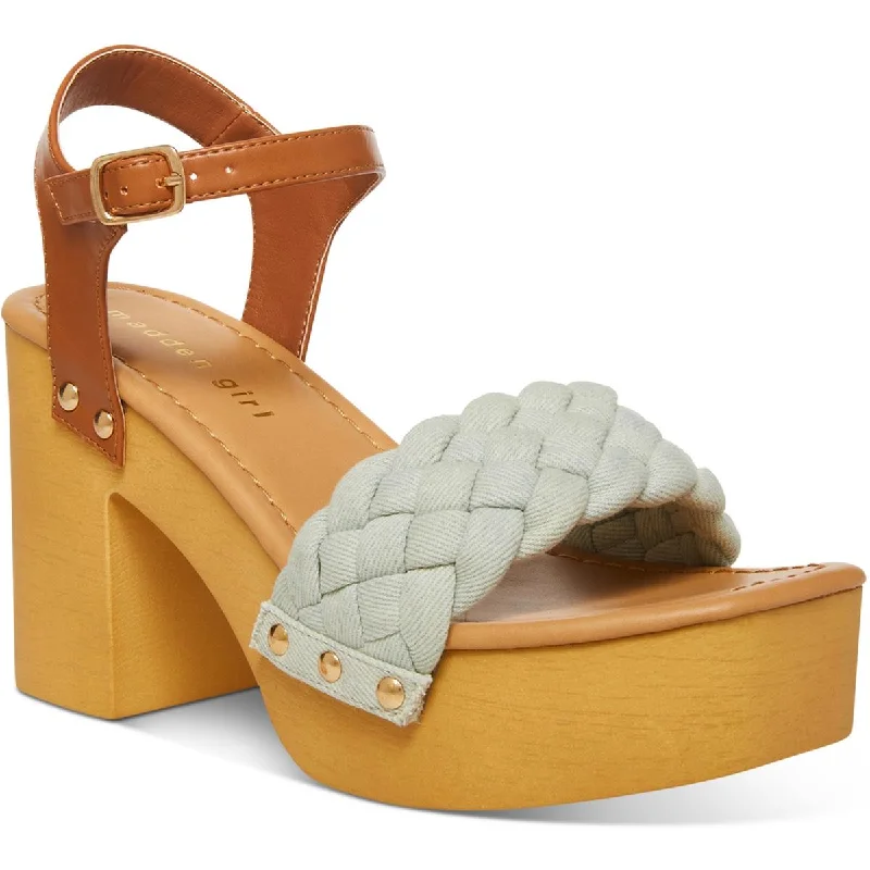 Sporty Casual Shoes Madden Girl Womens Dani Faux Leather Studded Platform Sandals